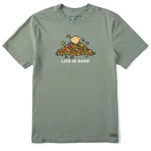 Leisure Wear Men's Winnie Leaf Pile Short Sleeve Crusher Tee
