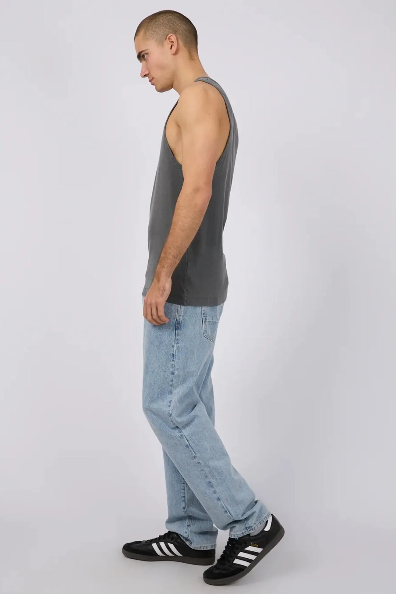 Breathable Material Energy Mood Rib Tank Coal