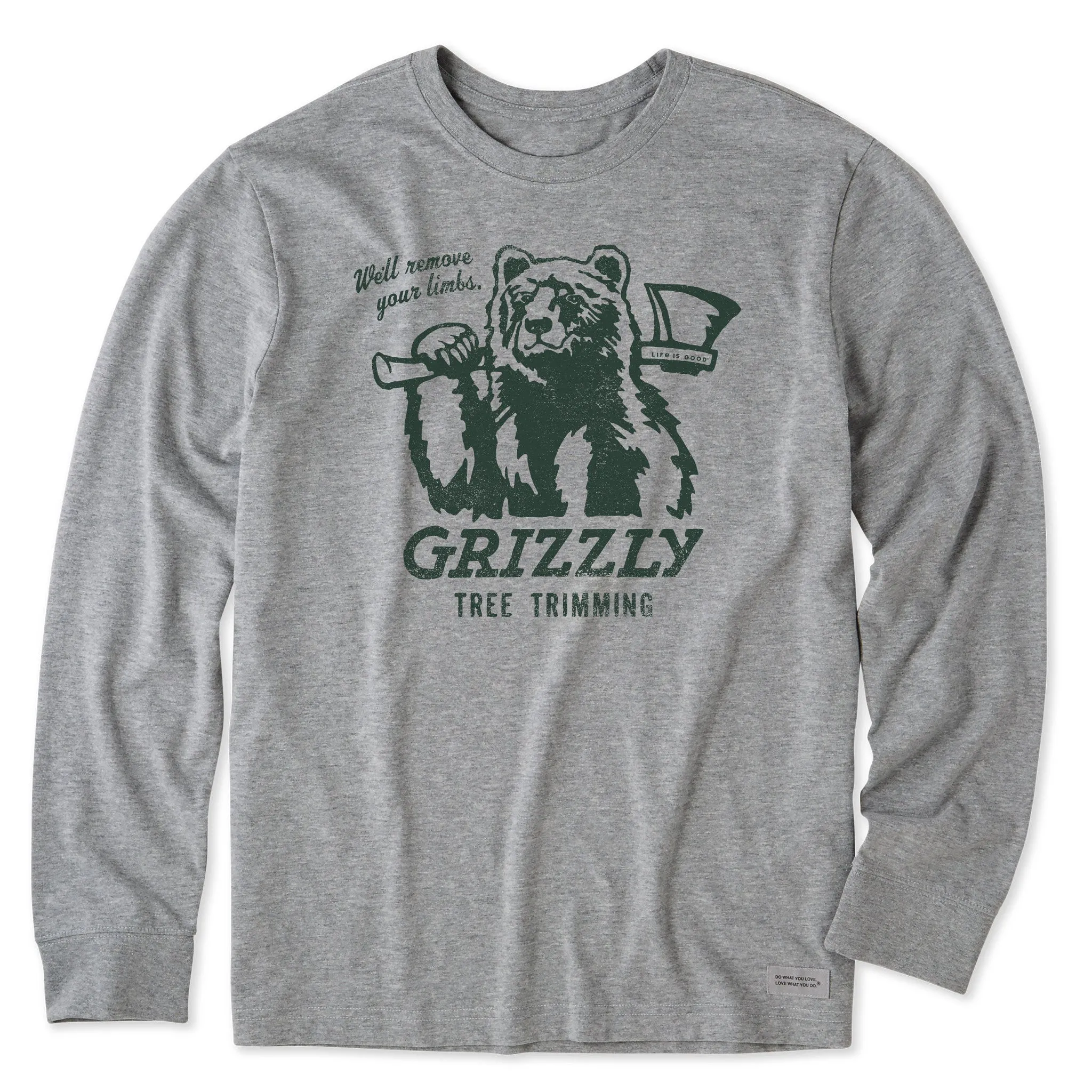 Urban Style Men's Grizzly Tree Trimming Long Sleeve Crusher Tee