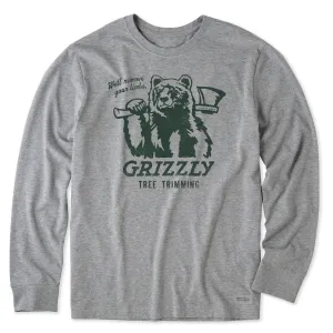 Biodegradable Options Men's Grizzly Tree Trimming Long Sleeve Crusher Tee