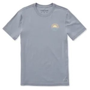 Minimal Comfort Flattering Design Men's Sunset over the Water Short Sleeve Crusher-LITE Slim Fit Tee