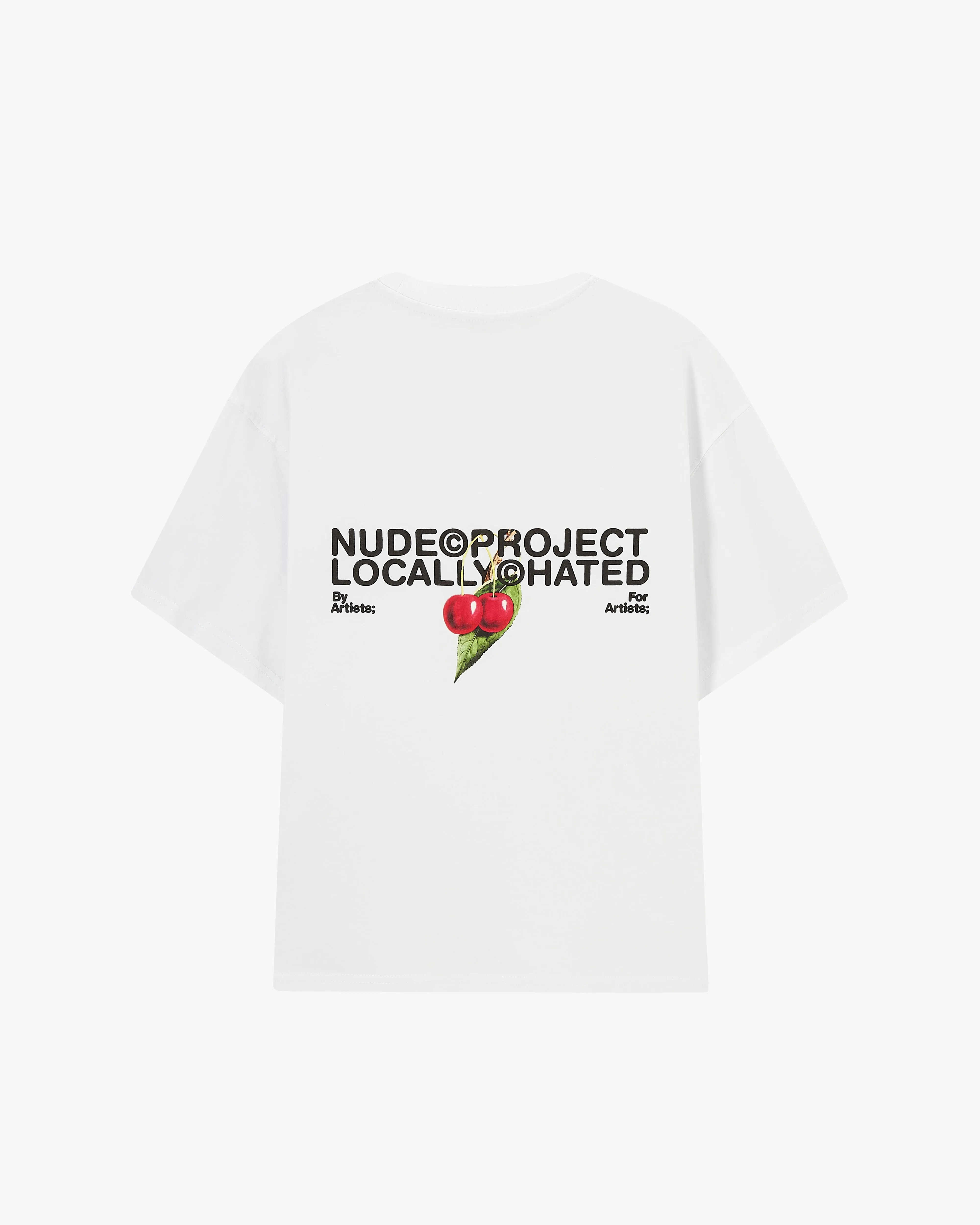 Locally Hated Cherry Tee White Holiday Trend Zero Waste Production