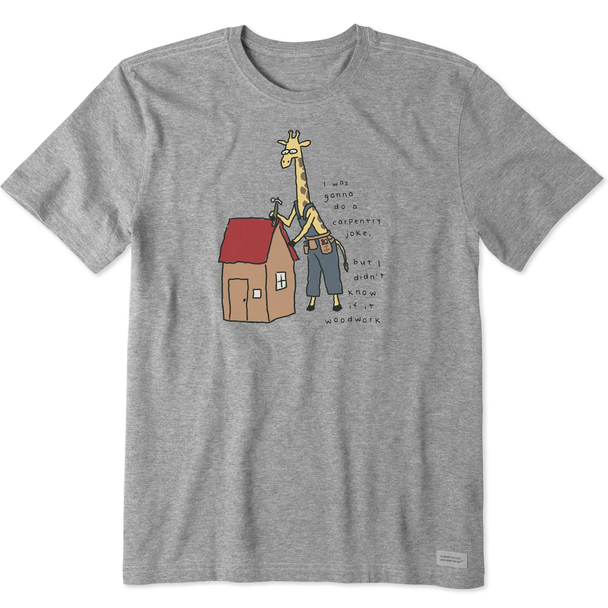 fade resistant color Men's Giraffe Woodwork Short Sleeve Crusher Tee