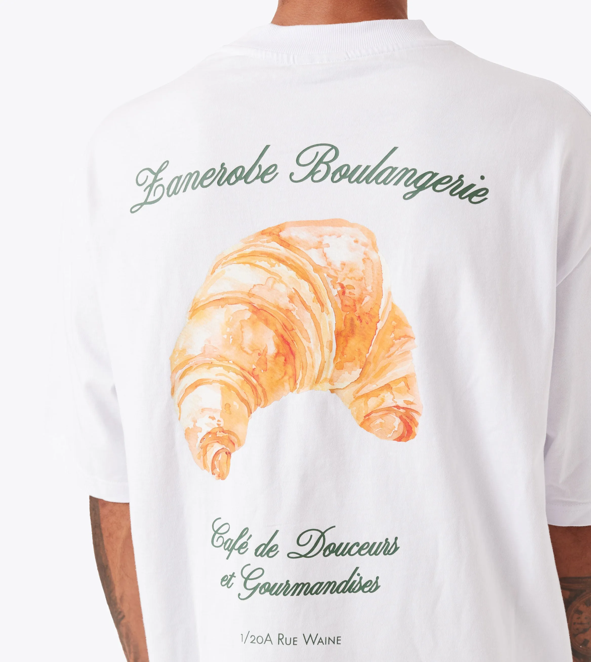 Reinforced Shoulder Stitching Boulangerie Flow Tee White