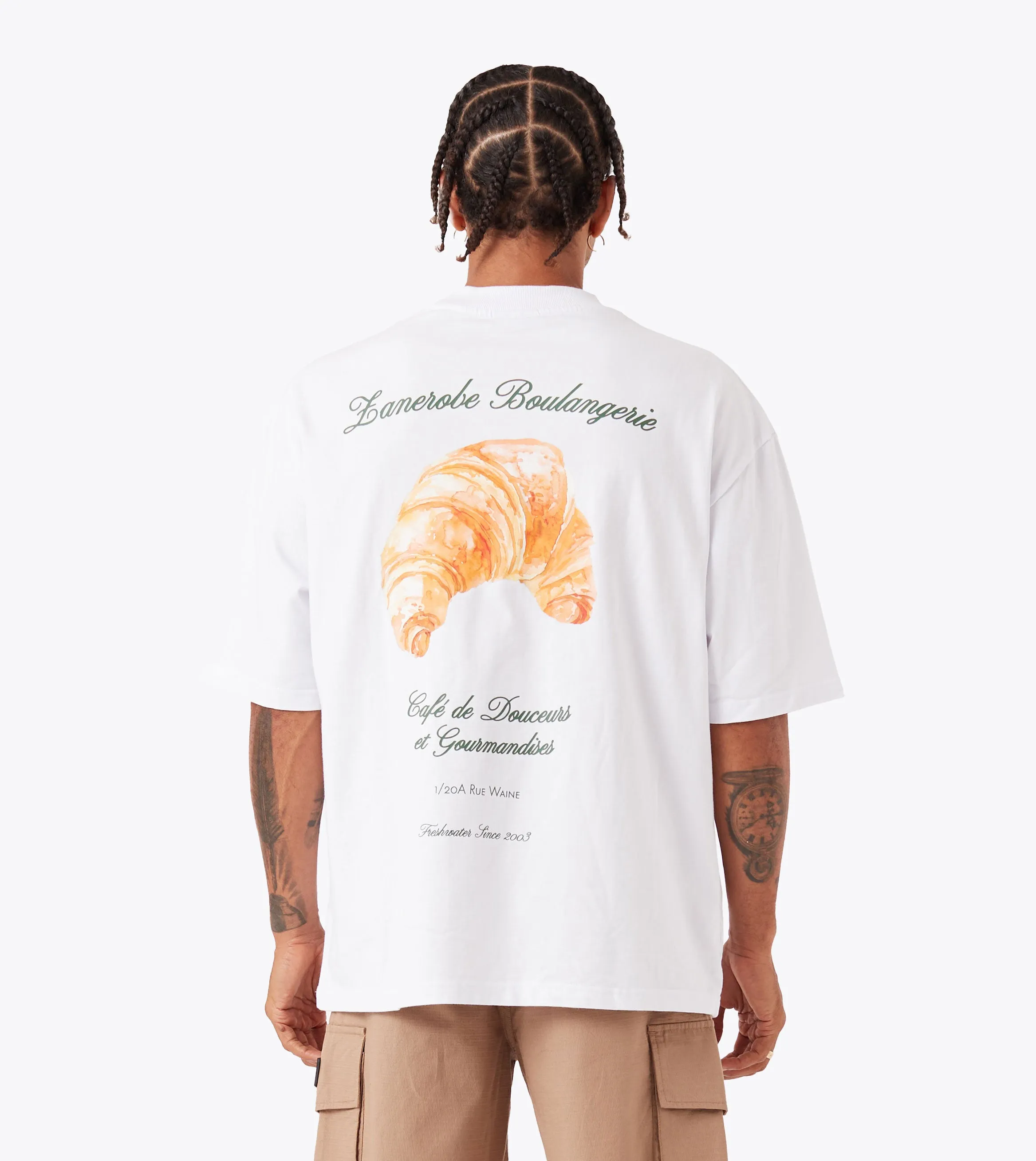 Boulangerie Flow Tee White Active Wear Beaded details