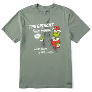 Men's Grinch's Tree Farm Short Sleeve Crusher Tee Effortless Fit FlexibleCollarOptions
