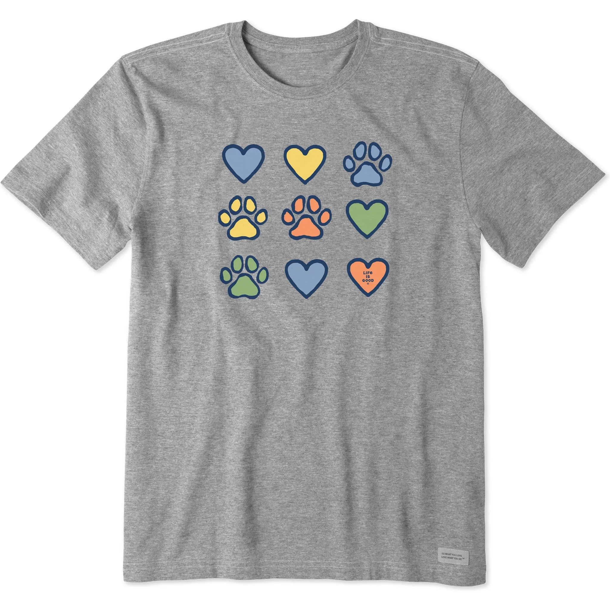 SunProtectionFabric Men's Hearts & Paws Short Sleeve Crusher Tee