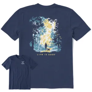 Chic Cut Men's Hiker w Sunbeams in the Woods Short Sleeve Crusher Tee