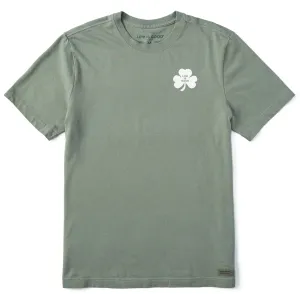 Men's Simple Shamrock Long Sleeve Crusher Tee Active Style Classic Layering