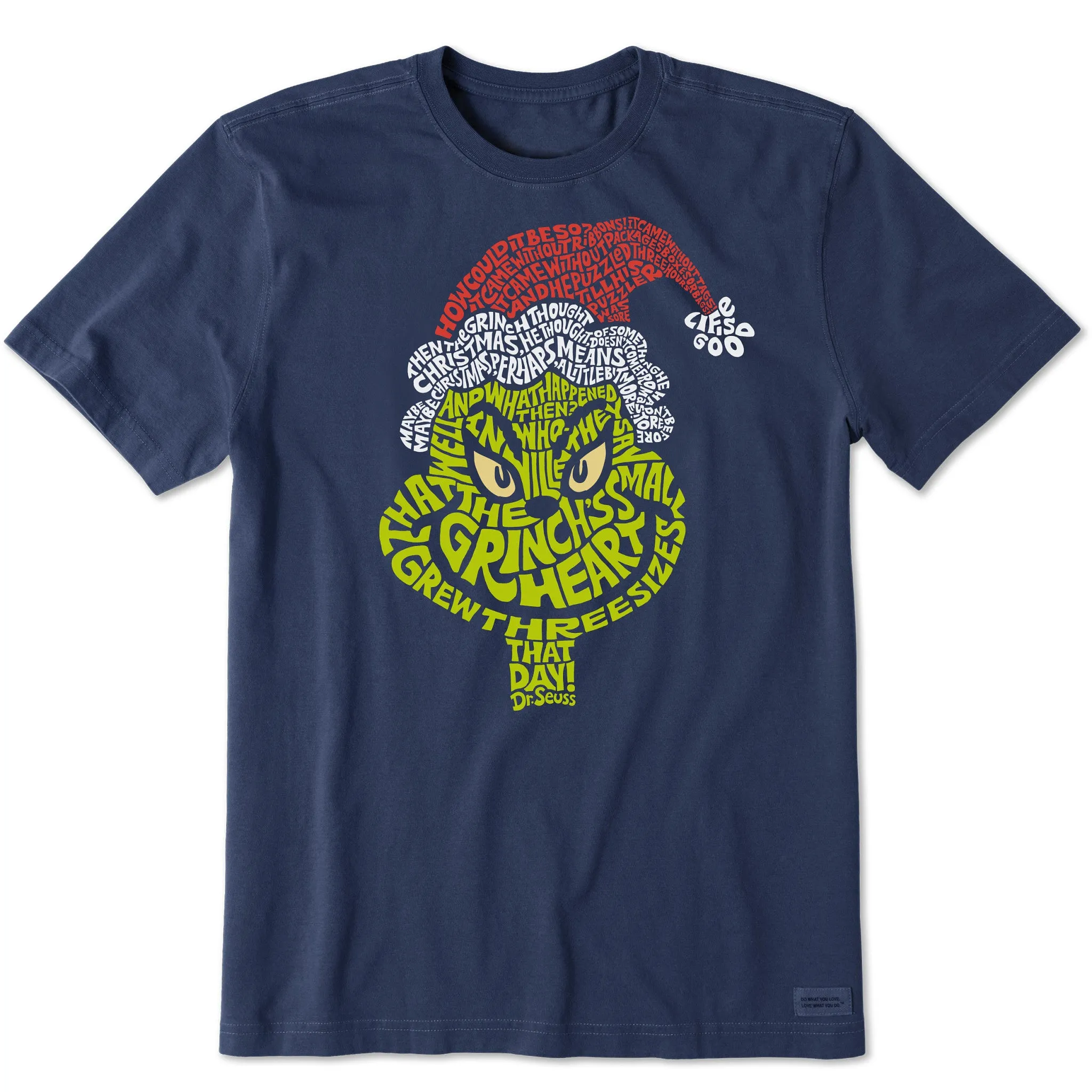 Men's Wordy Grinch Short Sleeve Crusher Tee Sporty Comfort UV Protective Fabric