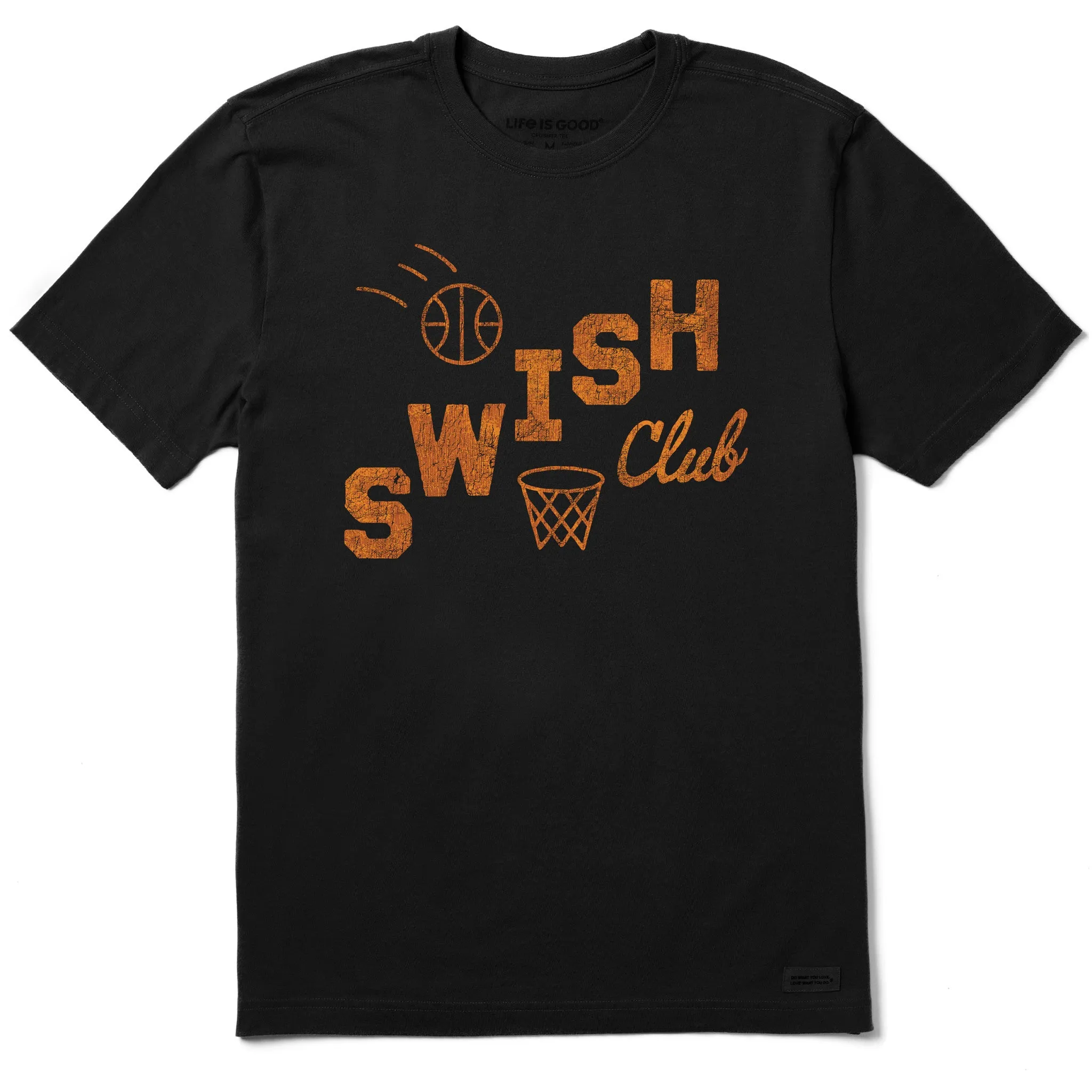 Men's Swish Club Short Sleeve Crusher Tee Classic Trend Look Lightweight Fabric