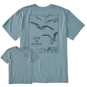 Men's Seagull Party Short Sleeve Crusher Tee Comfortable All Day Wear Casual Everyday