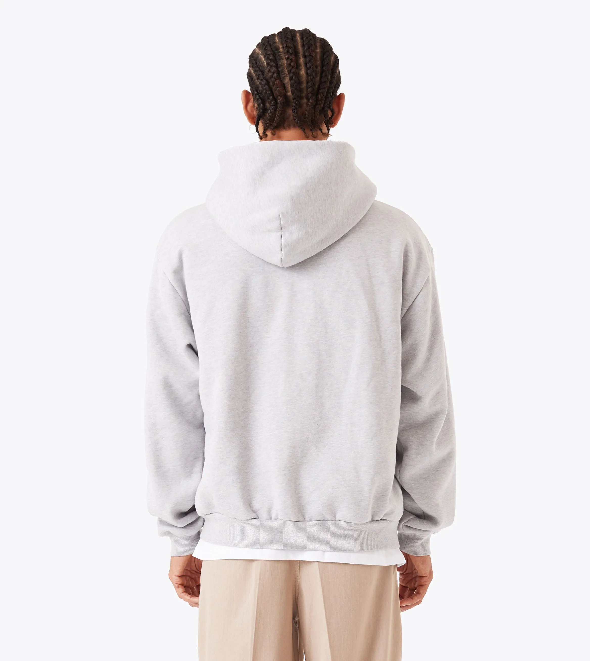 Box Zip Hood Grey Marle casual top rainy day wear