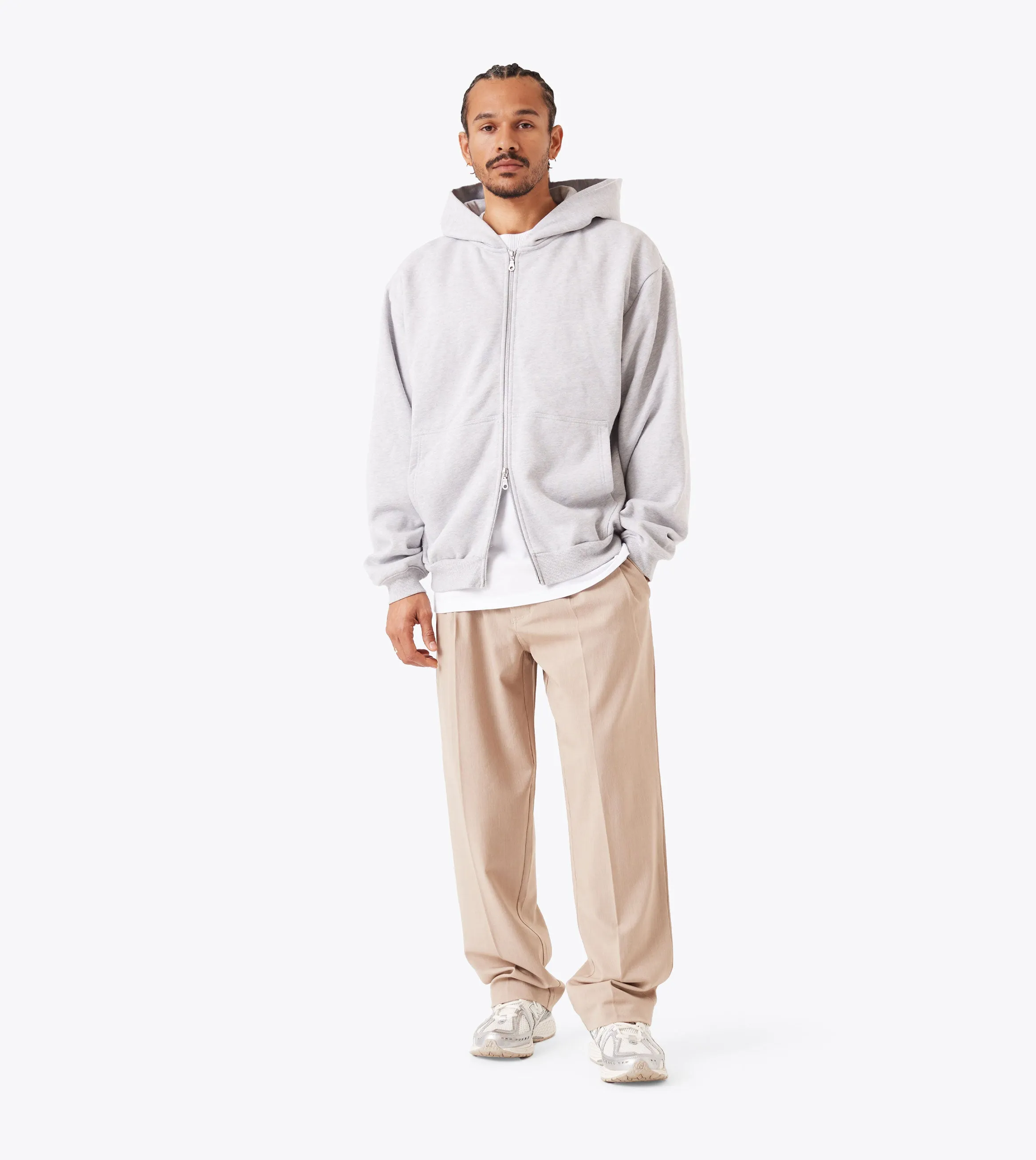 Box Zip Hood Grey Marle Machine washable Adventure Ready