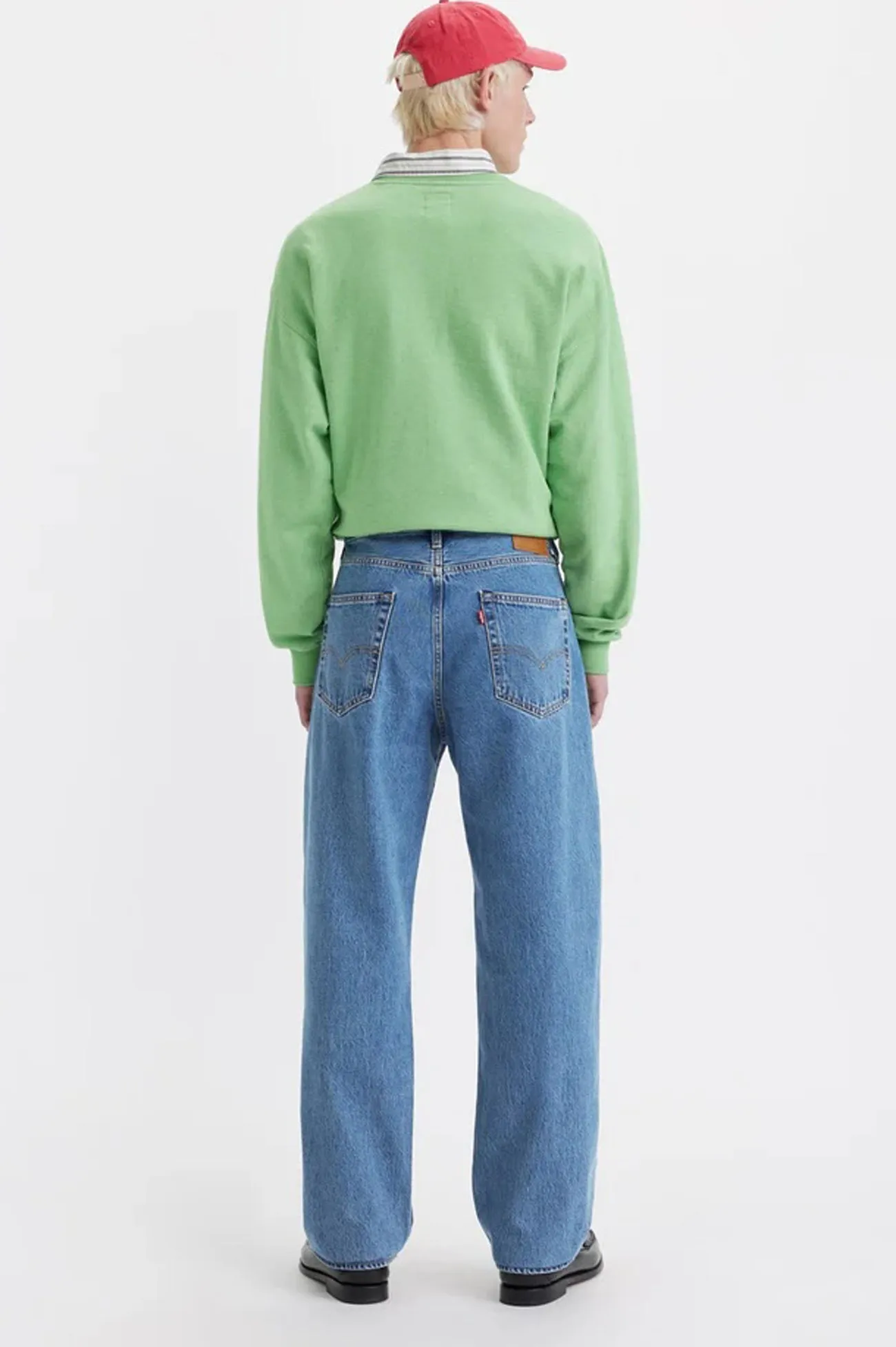 Casual Student Outfit 568 Loose Straight Jean Blue Essentials