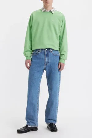 Flexible Waistband Construction 568 Loose Straight Jean Blue Essentials