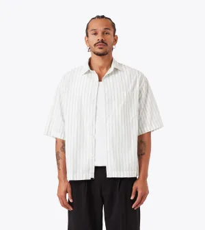 Box Crop Shirt Vintage White/Seaweed Casual Trend Smooth Line