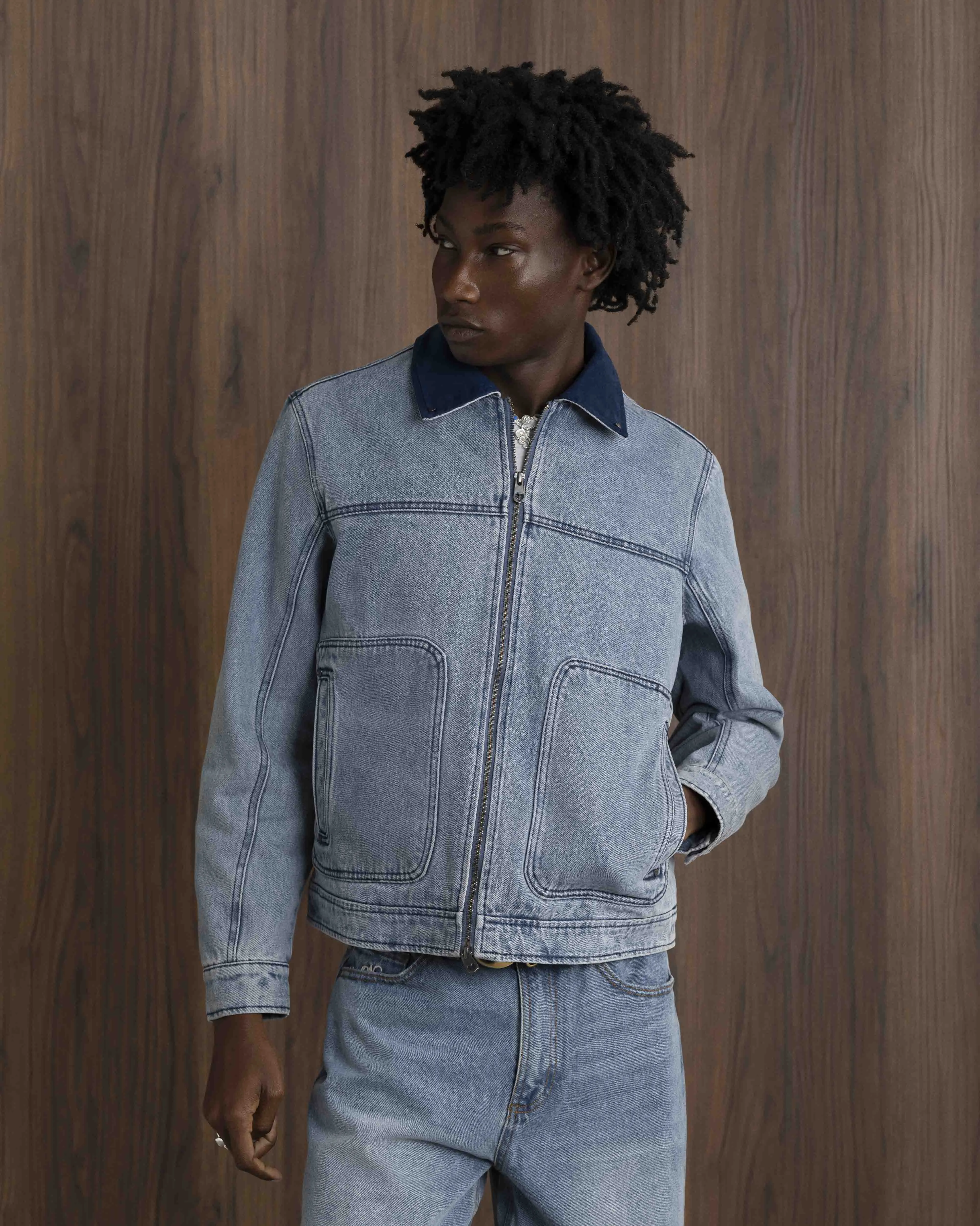 Trucker Denim Jacket Indigo Comfort Fit Cut Heavyweight Durability