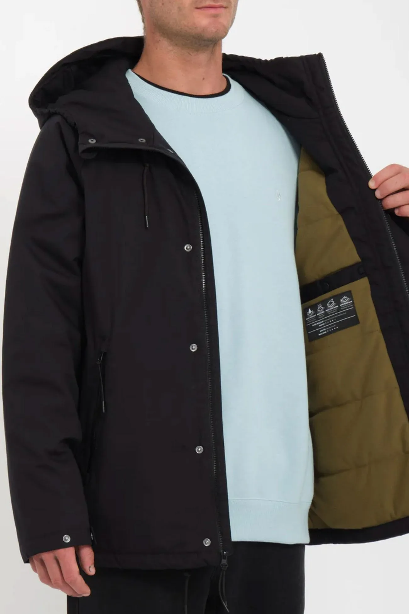 Stoke Stone II 10K Jacket Black Wind Stop Light Reflectivity Trim