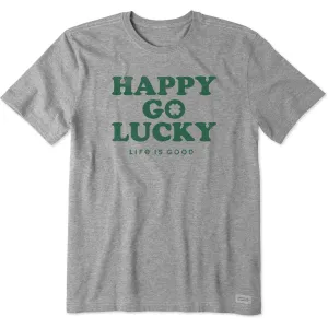 Men's Happy Go Lucky Irish Short Sleeve Crusher Tee Casual everyday wear MultiPly Fabric