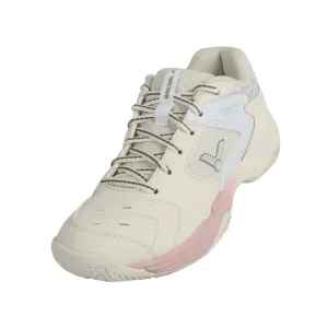 Kinetic Energy Transfer Slip Friendly Victor P9200TDF-LI Women's Wide Court Shoes [Gardenia/Chalk Pink]