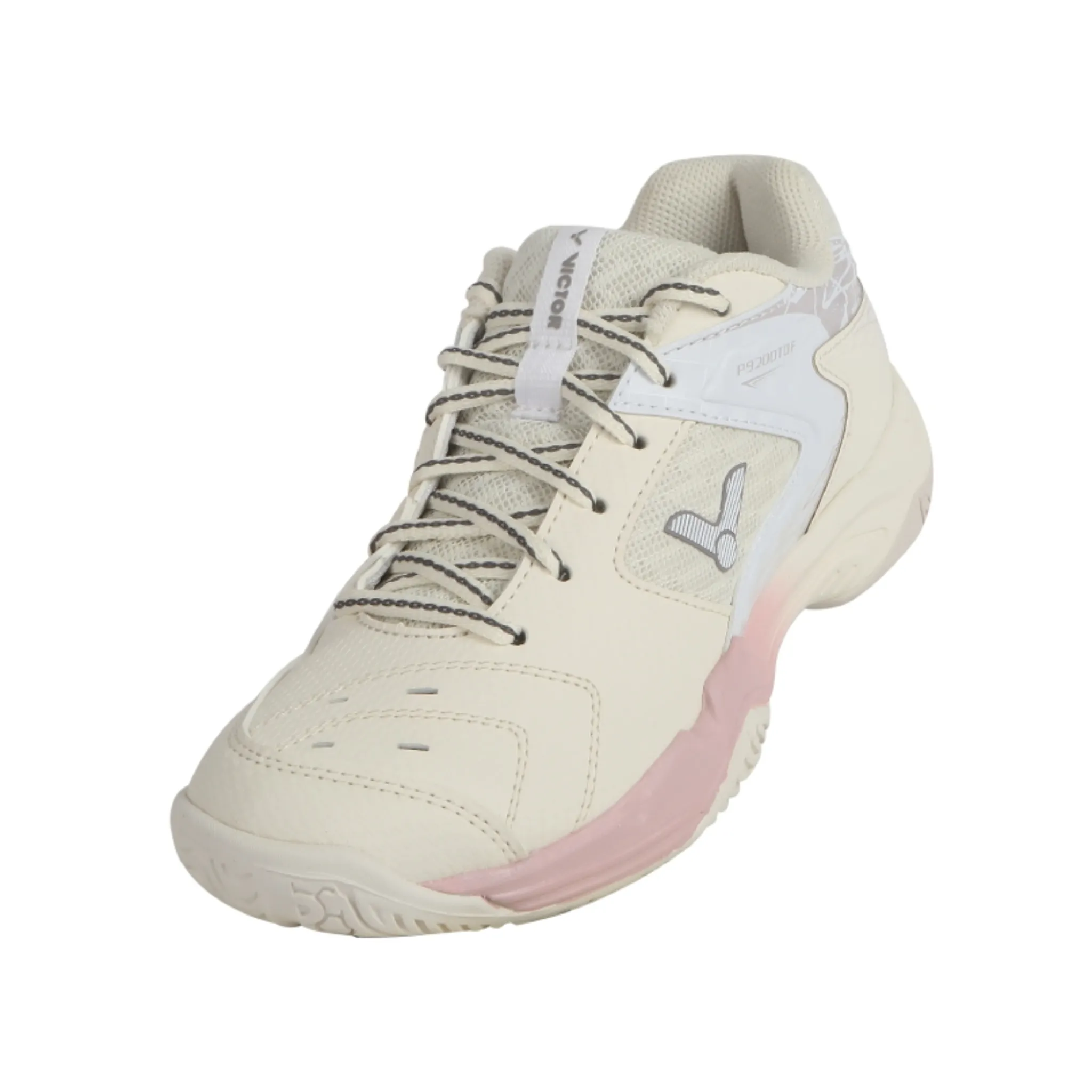 Stretchable Fabric Tennis Court Victor P9200TDF-LI Women's Wide Court Shoes [Gardenia/Chalk Pink]