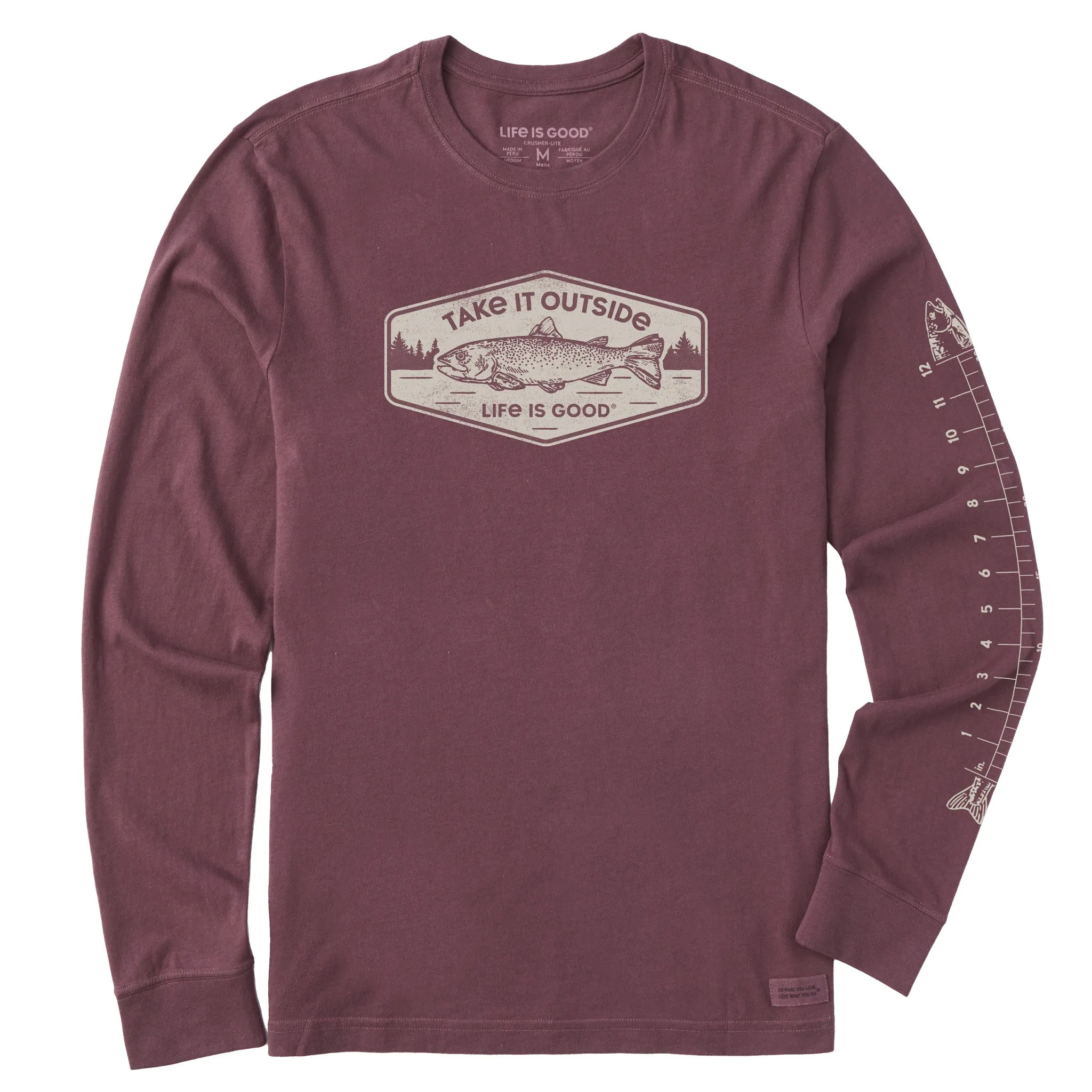 Sleek Look Men's Take it Outside Trout Long Sleeve Crusher Tee