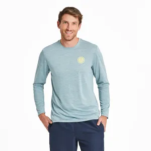 Men's Radiating Sun Long Sleeve Sun Crusher Tee Sporty Look Wear WrinkleFreeFabric