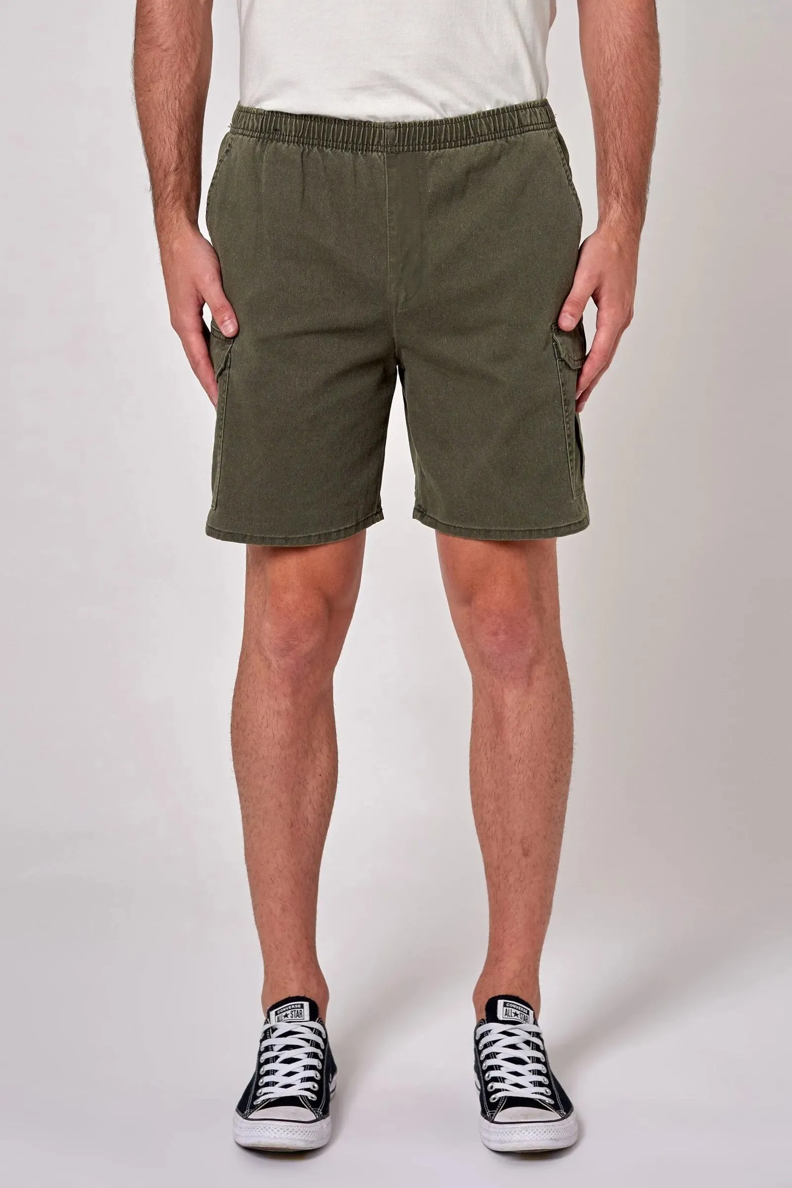 Tradie Cargo Short Faded Army NonSlipGrip hikers