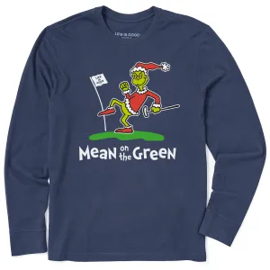 Men's Grinch Mean on the Green Long Sleeve Crusher Tee Anti Pilling Surface Effortless Comfort