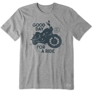 Modern Comfort Style Classic and Comfy Men's Good Day for a Ride Motorcycle Short Sleeve Tee