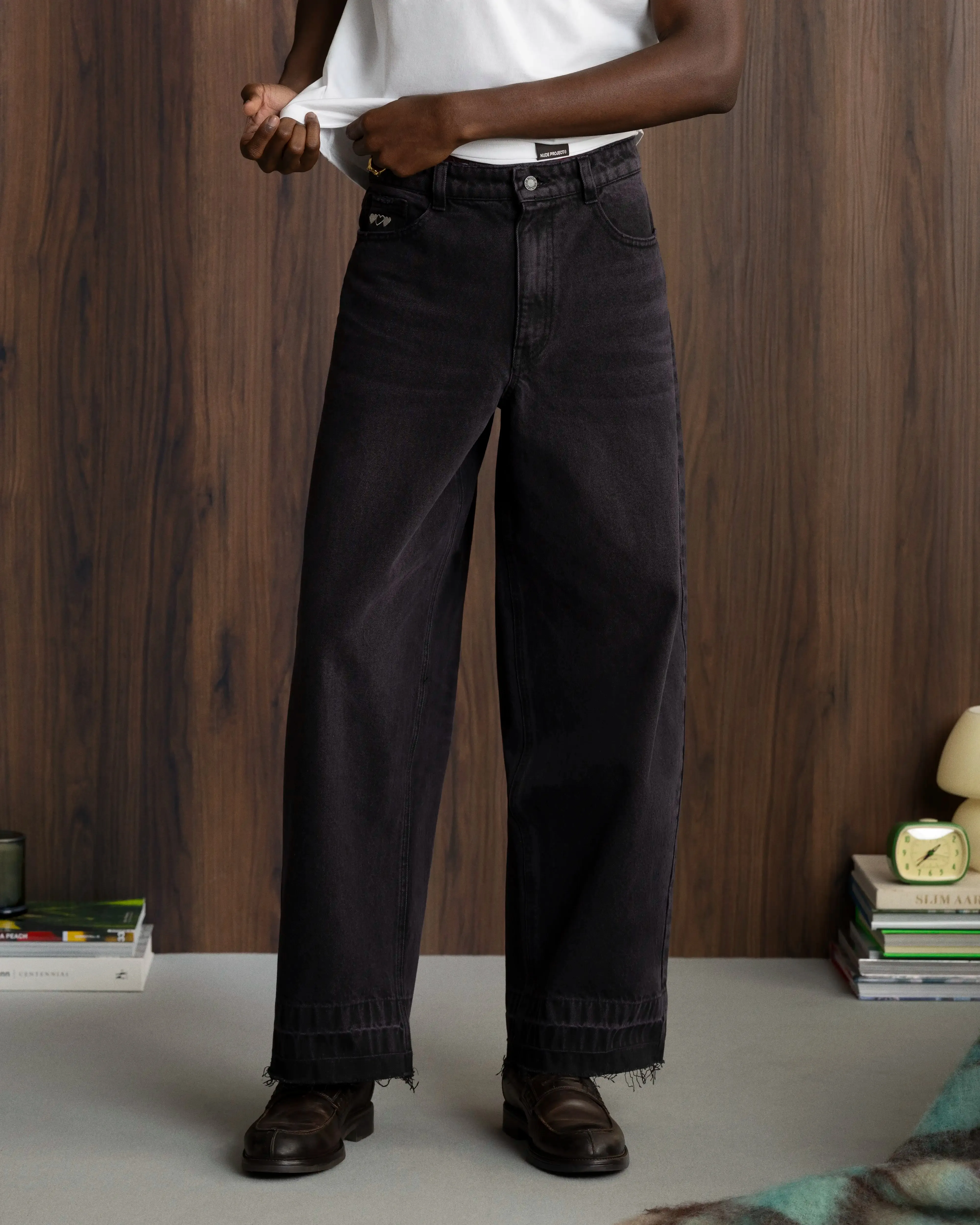 Old baggy Jeans Black Rose Wash Tailored Style