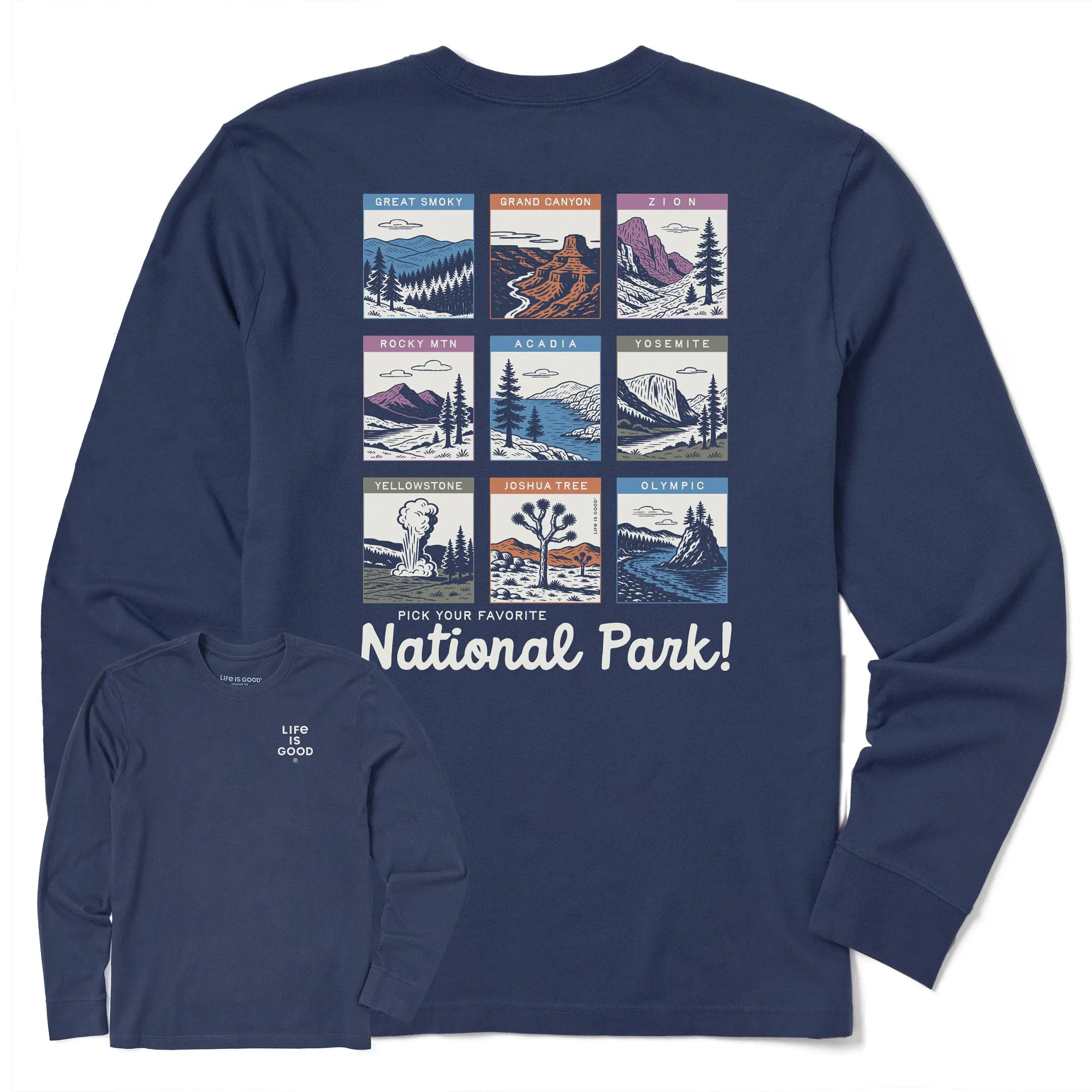 Men's Pick Your Favorite National Park Long Sleeve Crusher Tee Low carbon footprint timeless