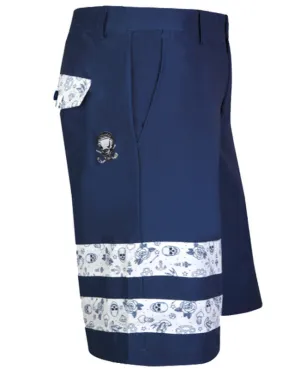Tattoo Golf: Men's Zuma Cool-Stretch Golf Shorts - Navy/Flash Flexible Pocket Placement Ergonomic Curved Seams