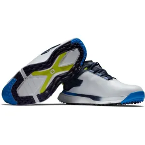 Durable Sole Lightweight Performance FootJoy 2024 Men's Pro/SLX Golf Shoes- White/Navy/Blue