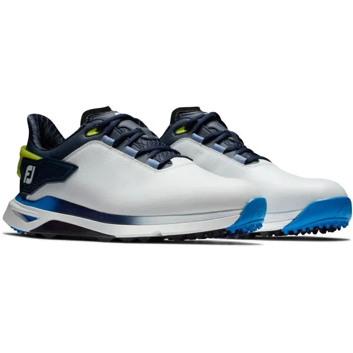 Slip Resistant Sole FootJoy 2024 Men's Pro/SLX Golf Shoes- White/Navy/Blue
