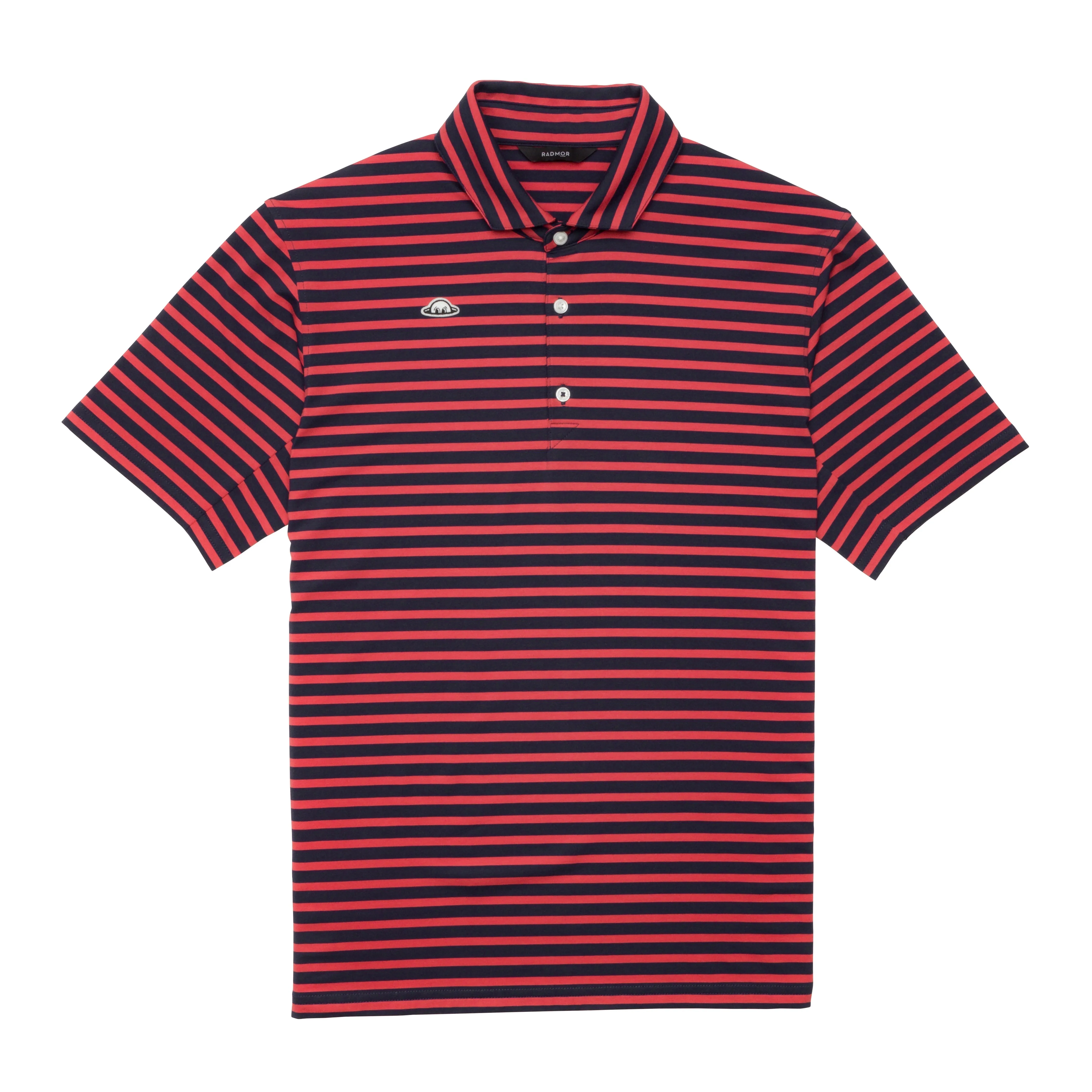 RADMOR Hudson Recycled Vintage Stripe Polo - Navy/Burn Urban Look