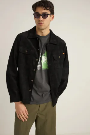 Short Length Everyday Layers Cord Check Overshirt Black