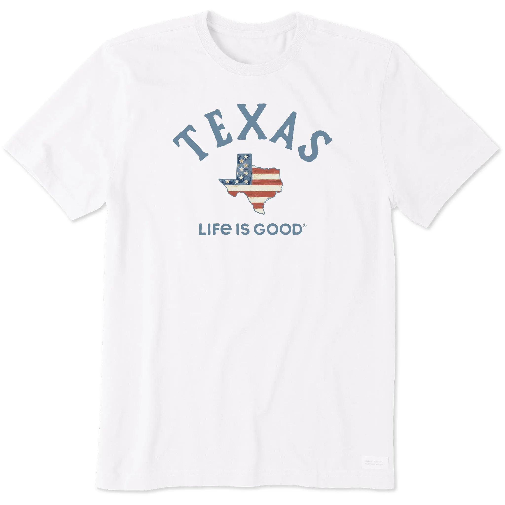 Simple Chic Odor Resistant Treatment Men's Texas Arched Flag Short Sleeve Crusher Tee