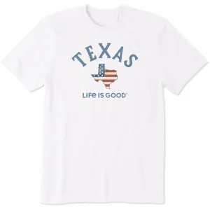 Bold and Comfortable Comfy Layer Wear Men's Texas Arched Flag Short Sleeve Crusher Tee