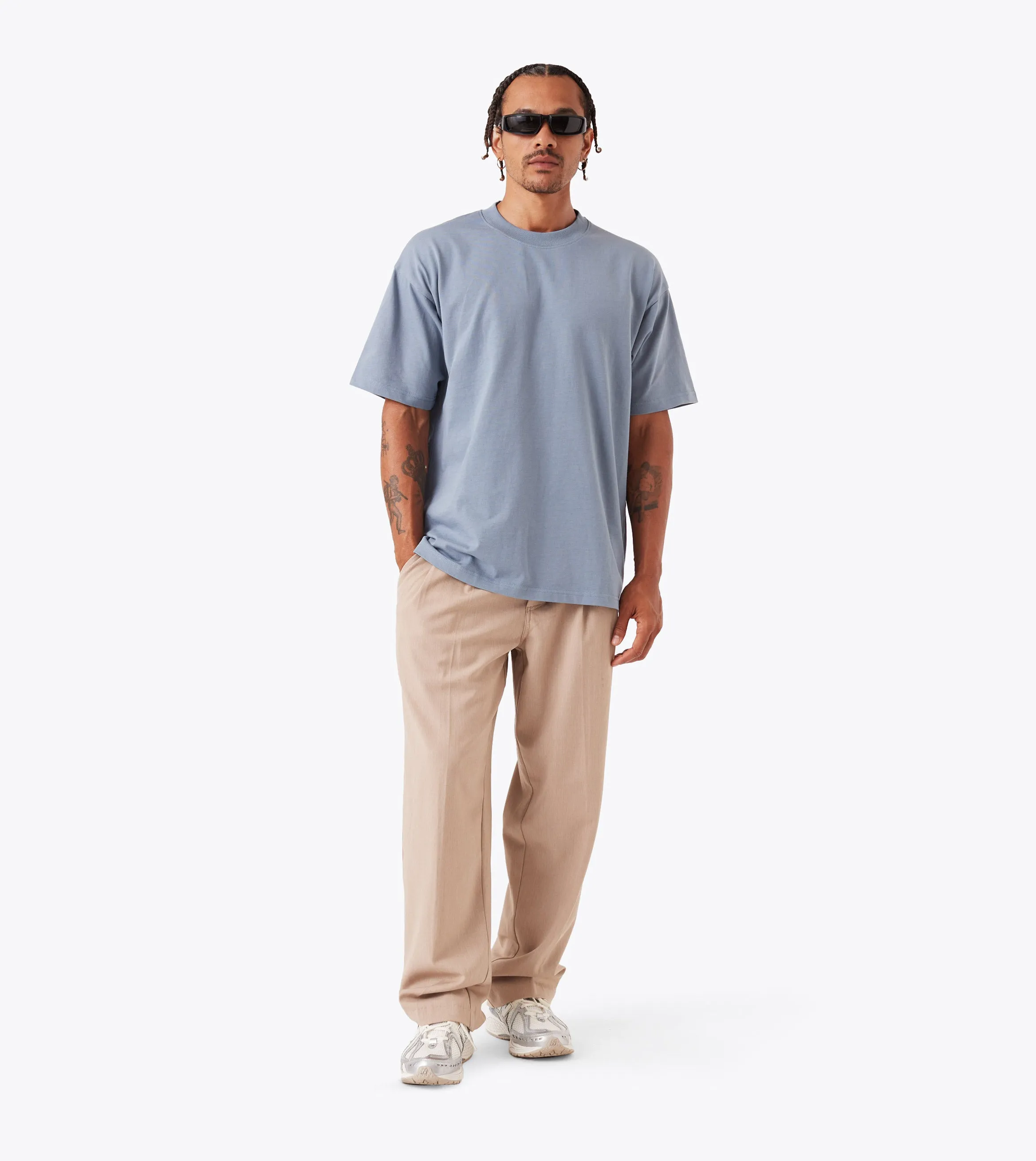 Bold Look Timeless Layering ZR Box Tee Steel