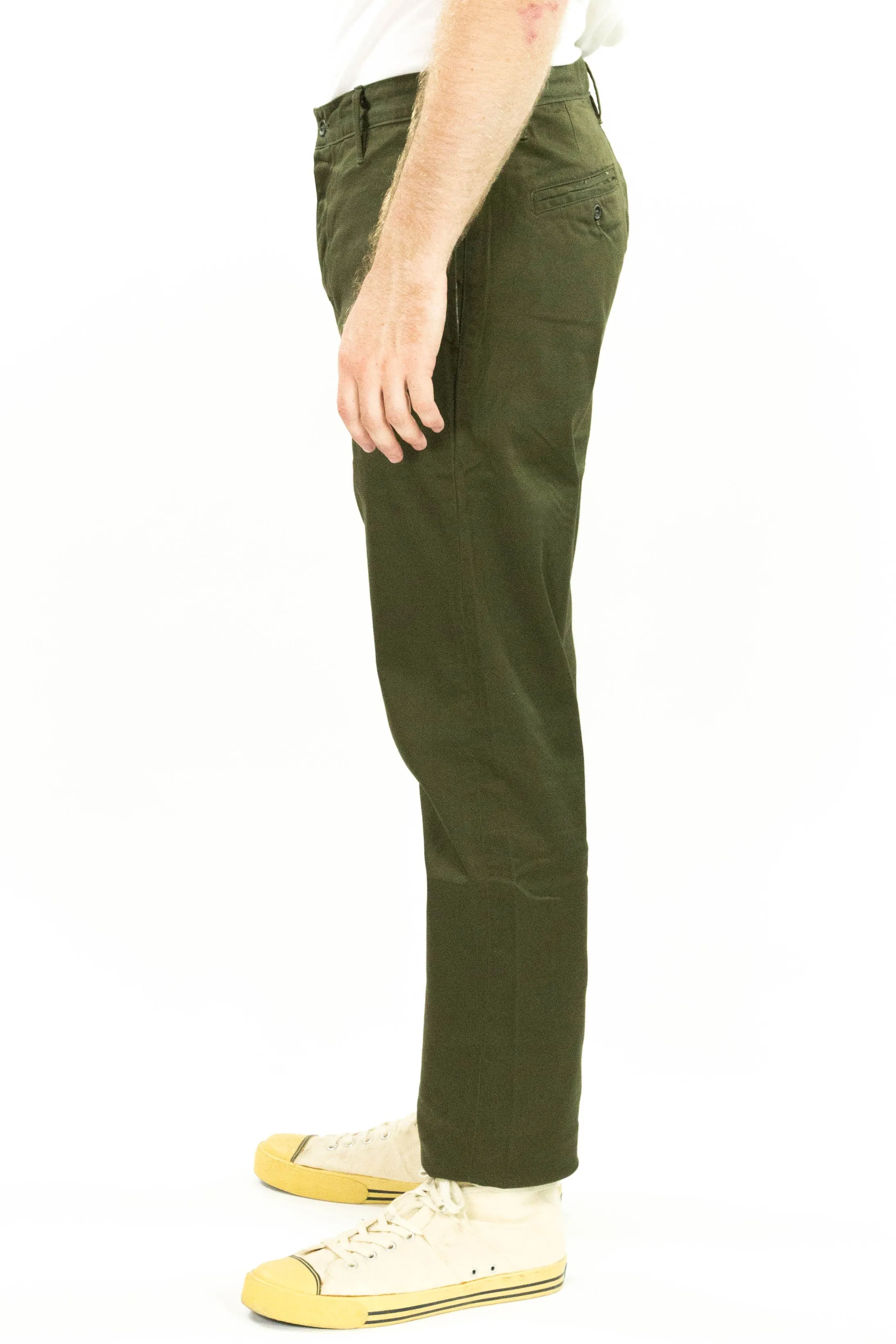 Chilly Weather Coal Miner Olive 9 oz Japanese stretch sateen twill