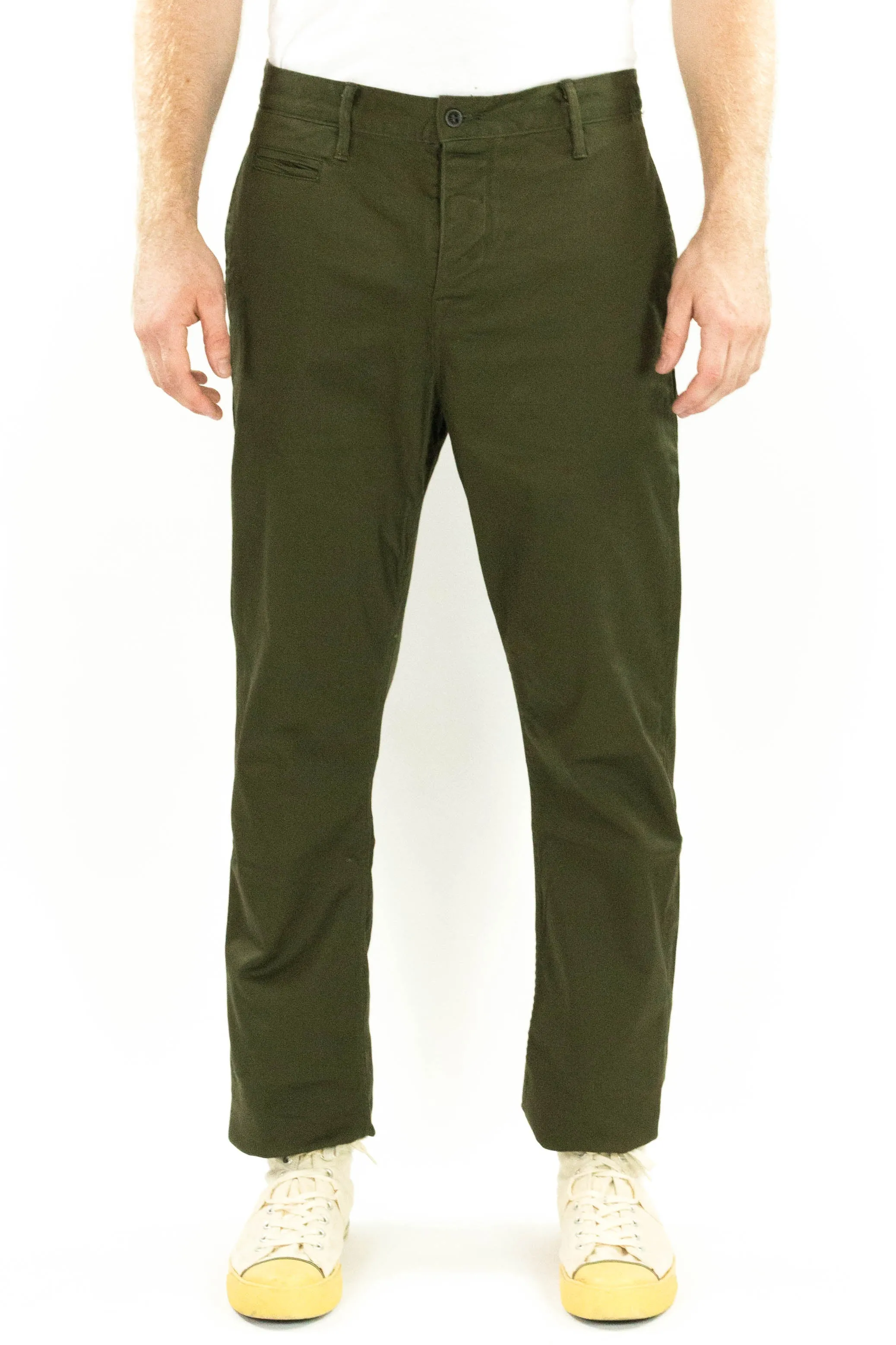 Timeless Design Stretch Material Coal Miner Olive 9 oz Japanese stretch sateen twill