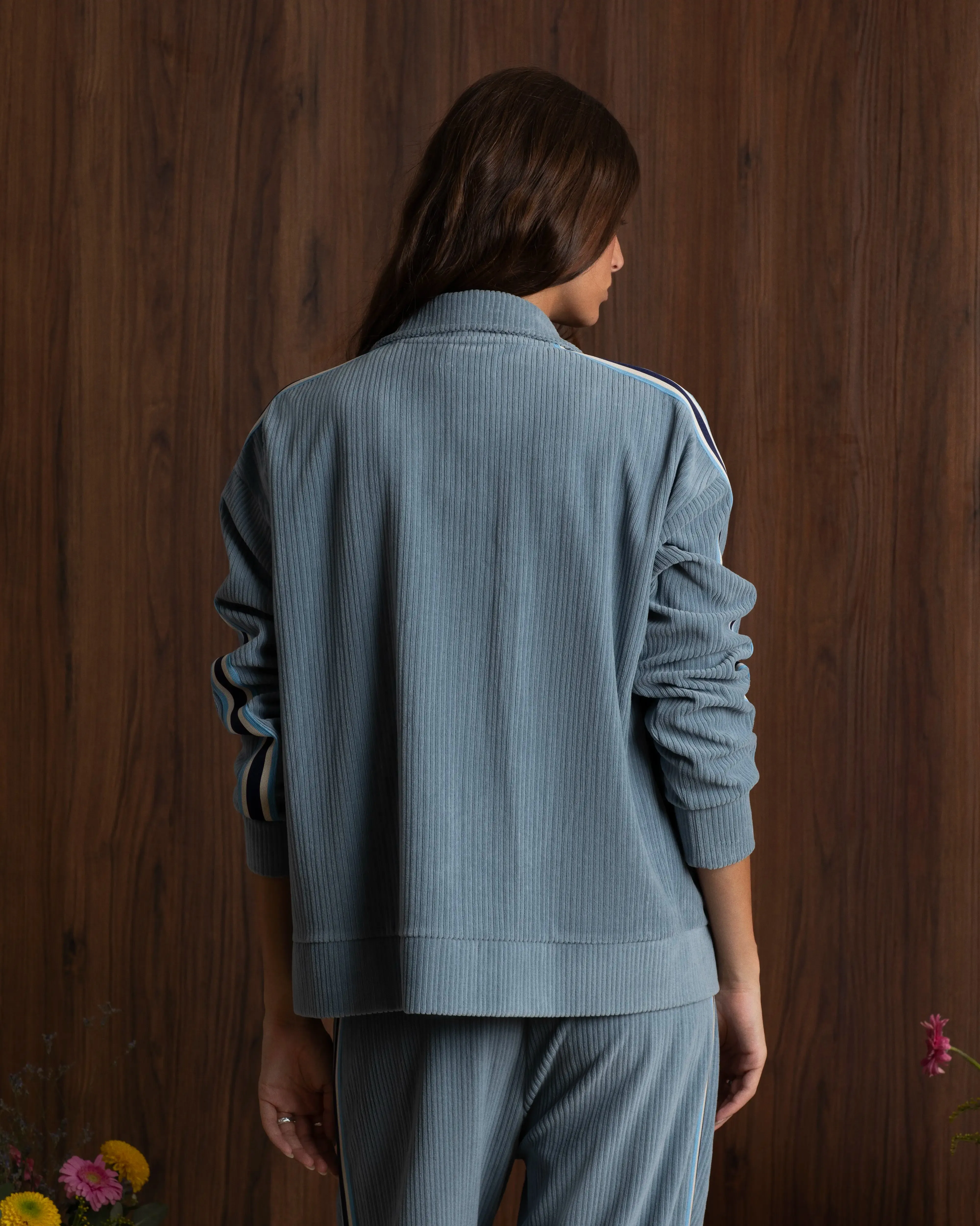 Quilted Stitching Foldable Shoulder Straps L-gant Tracksuit Jacket