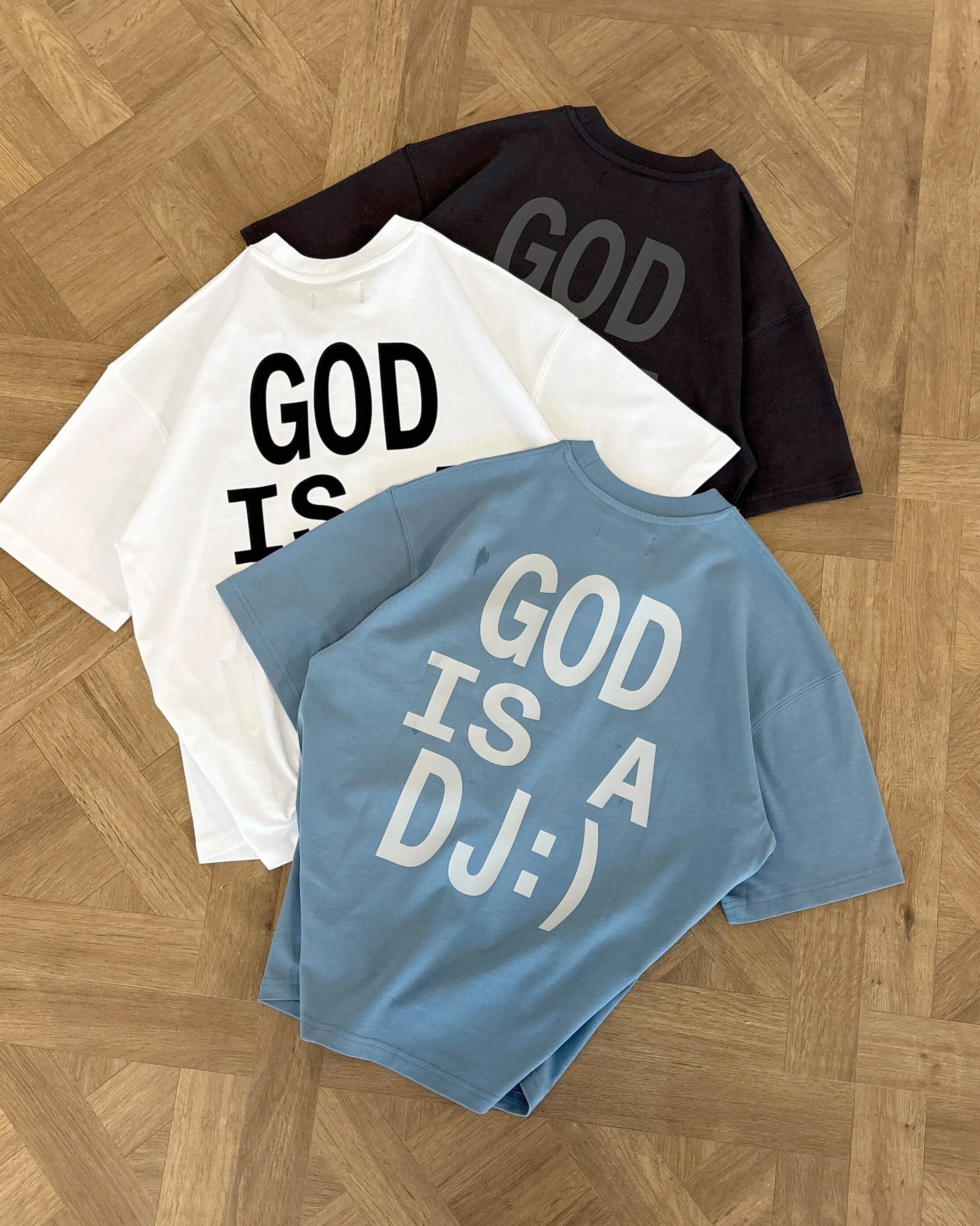 Chill Vibes Fashionable Piece God is a DJ Tee White