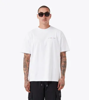 Rainbow Box Tee White Evergreen