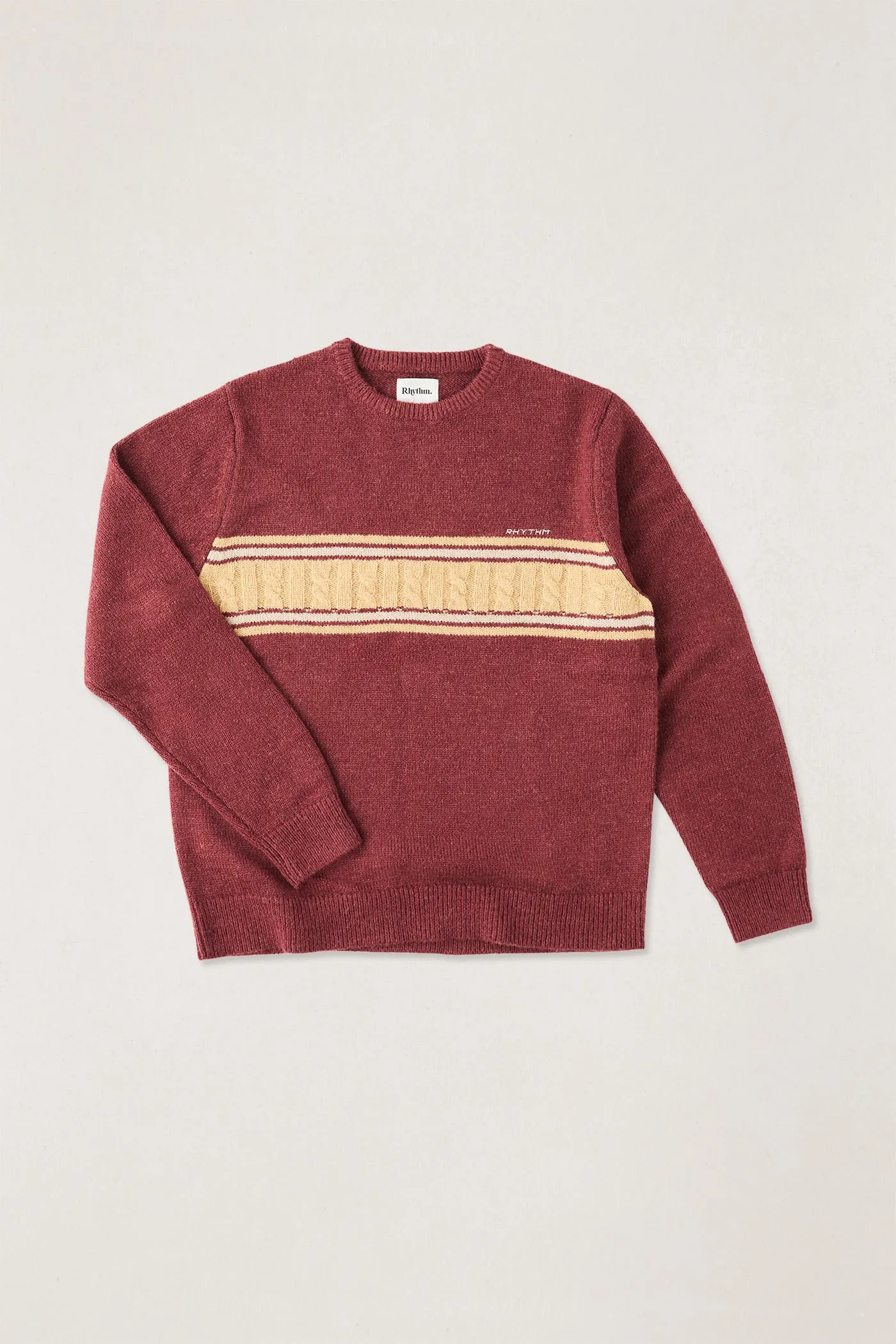 Mohair Stripe Knit Merlot MidWeight Construction