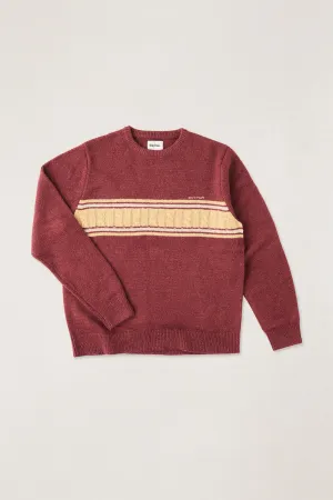 Mohair Stripe Knit Merlot MidWeight Construction
