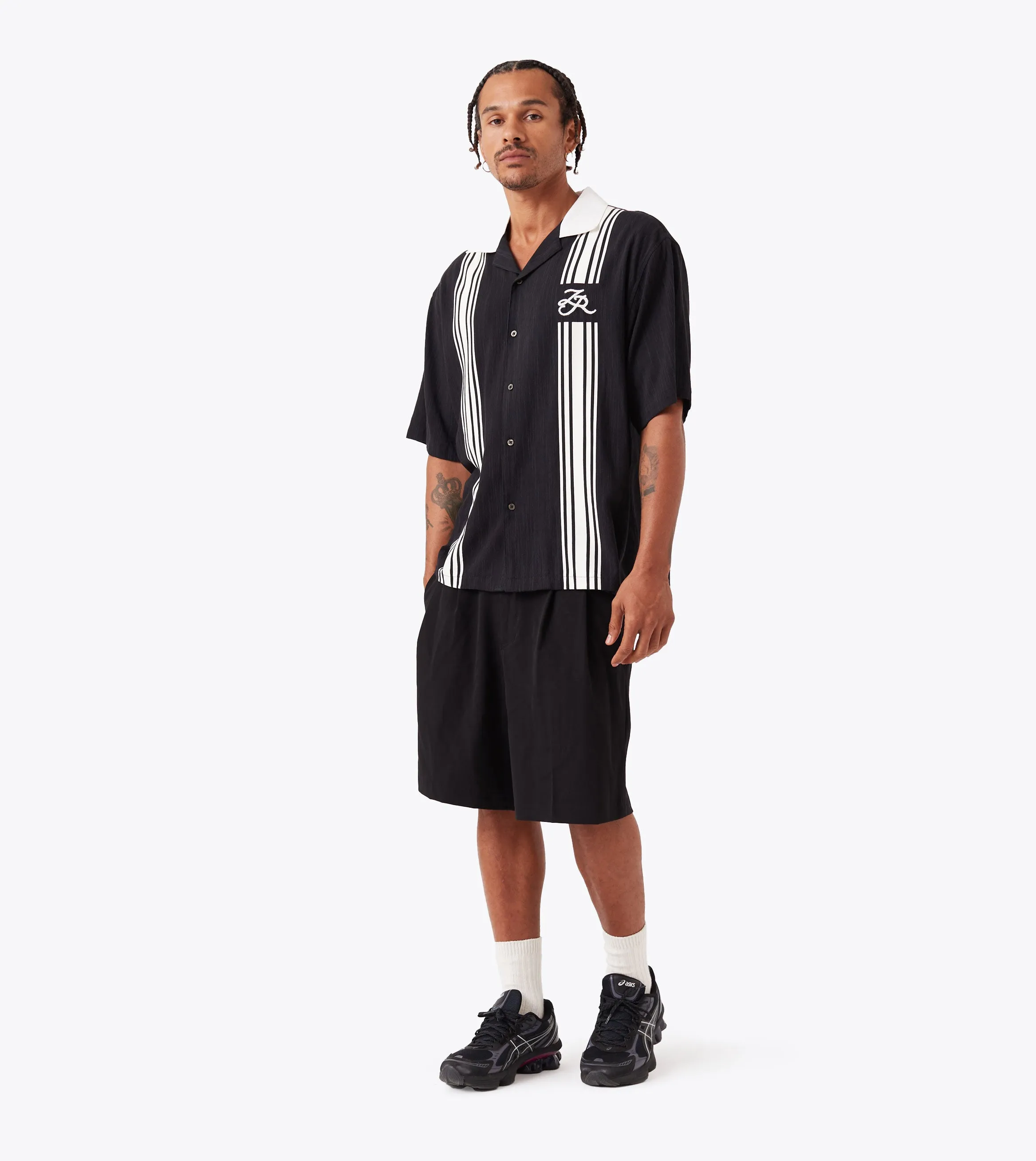 Business Outfit Bowling SS Shirt Black/White