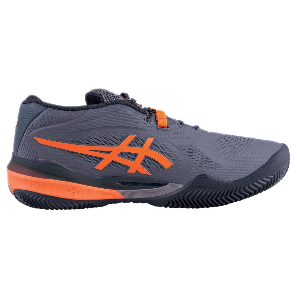 Asics Men's Gel-Resolution X - Clay - Greyish Purple/Nova Orange Breathable mesh Abrasion resistant